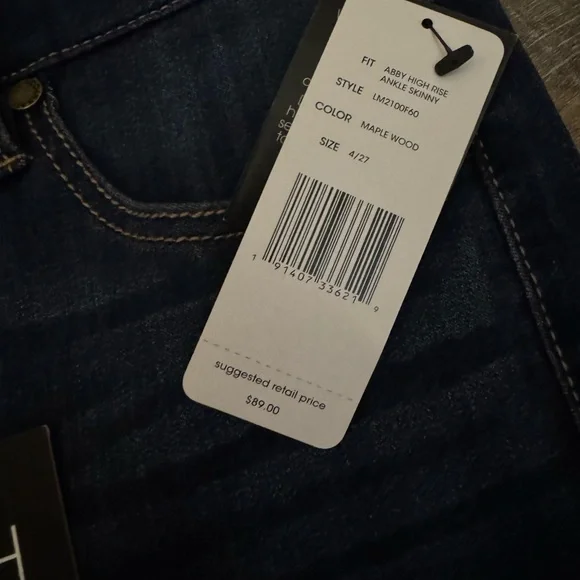 Liverpool Los Angeles High Rise Skinny Jeans Size 4/27 Dark Wash NWT Stretch - Picture 3 of 6